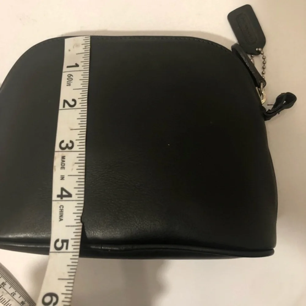 Coach vintage black cosmetic case toiletries bag with mini hang tag RARE